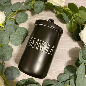 Rae Dunn Black Granola Canister